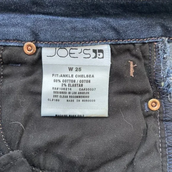 JOE'S Dark Wash Denim CHELSEA ANKLE Jeans Size 25 - Picture 7 of 8